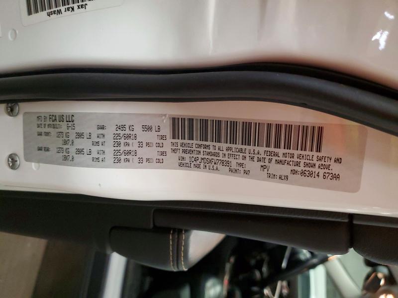 2015 Jeep Cherokee მანქანა იყიდება აუქციონზე, vin: 1C4PJMDSXFW778391, აუქციონის ნომერი: 53649426