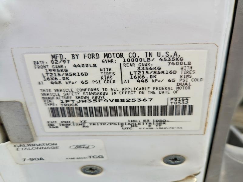 Продажа на аукционе авто 1997 Ford F350, vin: 1FTJW35F4VEB25367, номер лота: 52472856