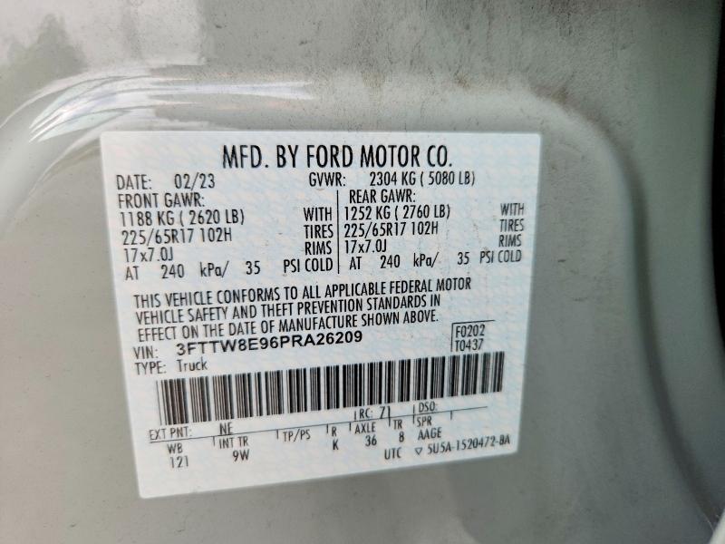 Продажа на аукционе авто 2023 Ford Maverick, vin: 3FTTW8E96PRA26209, номер лота: 55190896