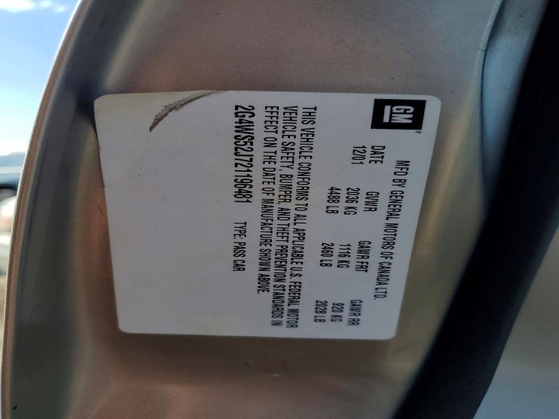 Продаж на аукціоні авто 2002 Buick Century, vin: 2G4WS52J721196481, номер лоту: 52421416