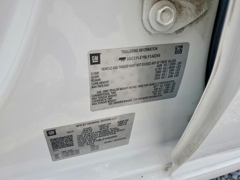 Aukcja sprzedaży 2020 Chevrolet Silverado, vin: 1GC1YLEY8LF142255, numer aukcji: 52370946