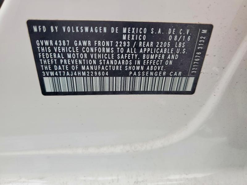Aukcja sprzedaży 2017 Volkswagen Jetta, vin: 3VW4T7AJ4HM229604, numer aukcji: 55194036