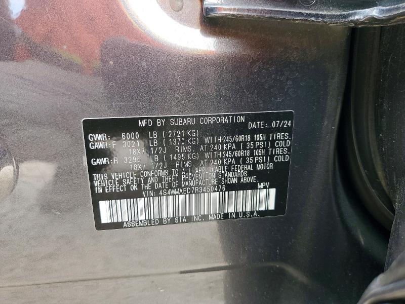53980026 :رقم المزاد ، 4S4WMAED7R3450476 vin ، 2024 Subaru Ascent مزاد بيع