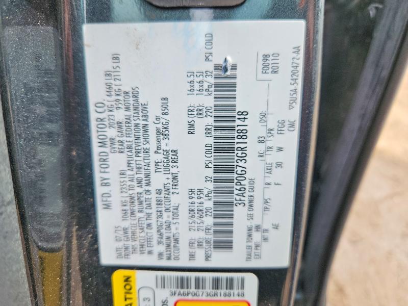 Aukcja sprzedaży 2016 Ford Fusion, vin: 3FA6P0G73GR188148, numer aukcji: 55139816