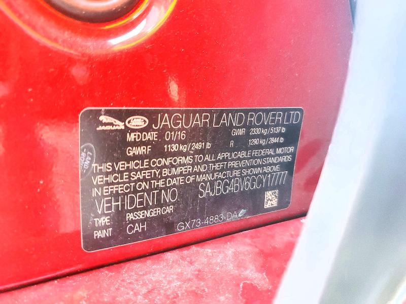 Продажа на аукционе авто 2016 Jaguar Xf, vin: SAJBG4BV6GCY17777, номер лота: 54833116