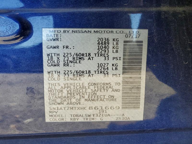 Продаж на аукціоні авто 2017 Nissan Rogue, vin: 5N1AT2MTXHC861669, номер лоту: 54154116