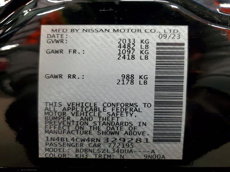 Aukcja sprzedaży 2024 Nissan Altima, vin: 1N4BL4CW4RN329281, numer aukcji: 53018106