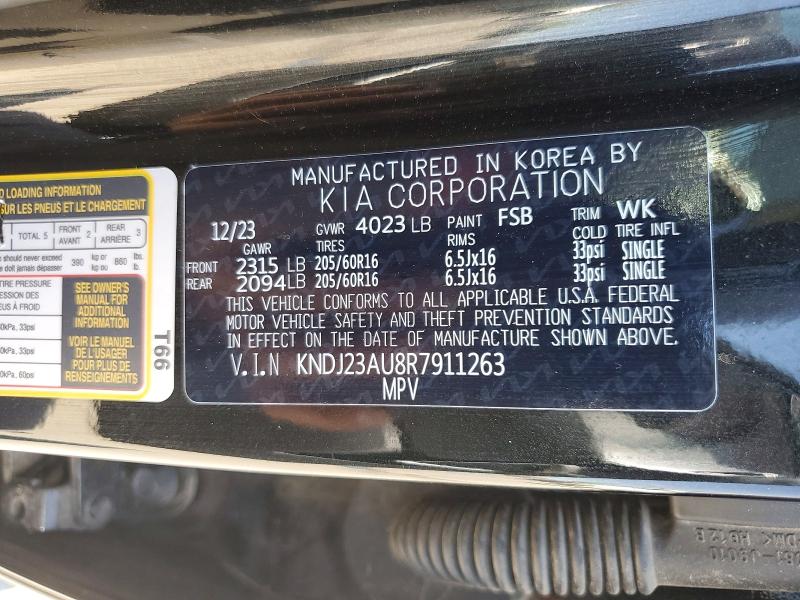 52945756 :رقم المزاد ، KNDJ23AU8R7911263 vin ، 2024 Kia Soul مزاد بيع