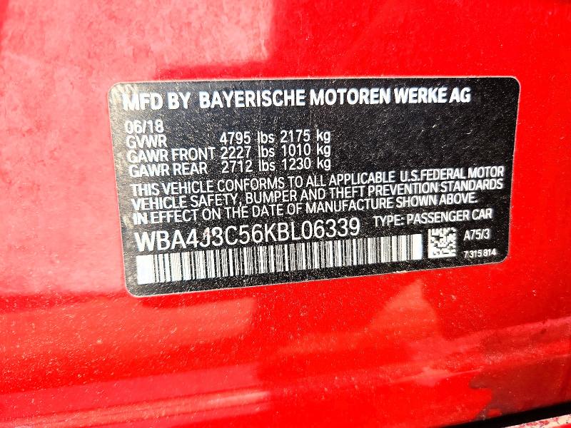 Продажа на аукционе авто 2019 Bmw 430xi, vin: WBA4J3C56KBL06339, номер лота: 52828606