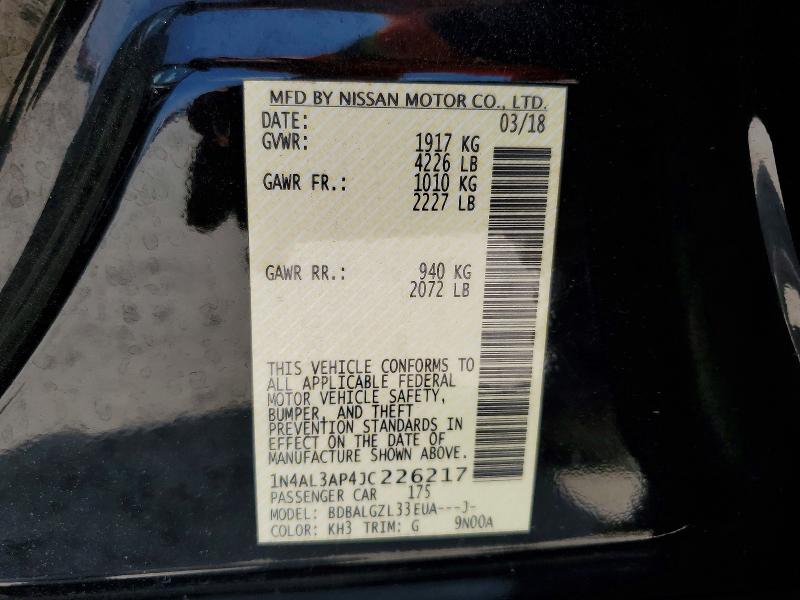 Aukcja sprzedaży 2018 Nissan Altima, vin: 1N4AL3AP4JC226217, numer aukcji: 53889006