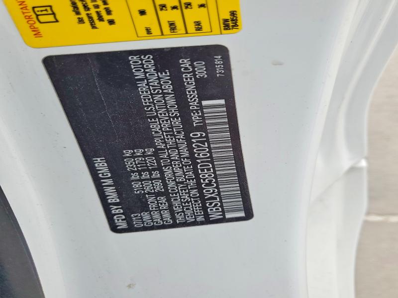 2014 Bmw M6 მანქანა იყიდება აუქციონზე, vin: WBSLX9C58ED160219, აუქციონის ნომერი: 54012886