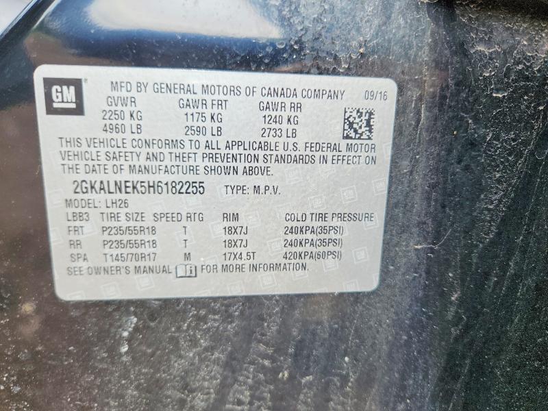 2017 Gmc Terrain მანქანა იყიდება აუქციონზე, vin: 2GKALNEK5H6182255, აუქციონის ნომერი: 53119266