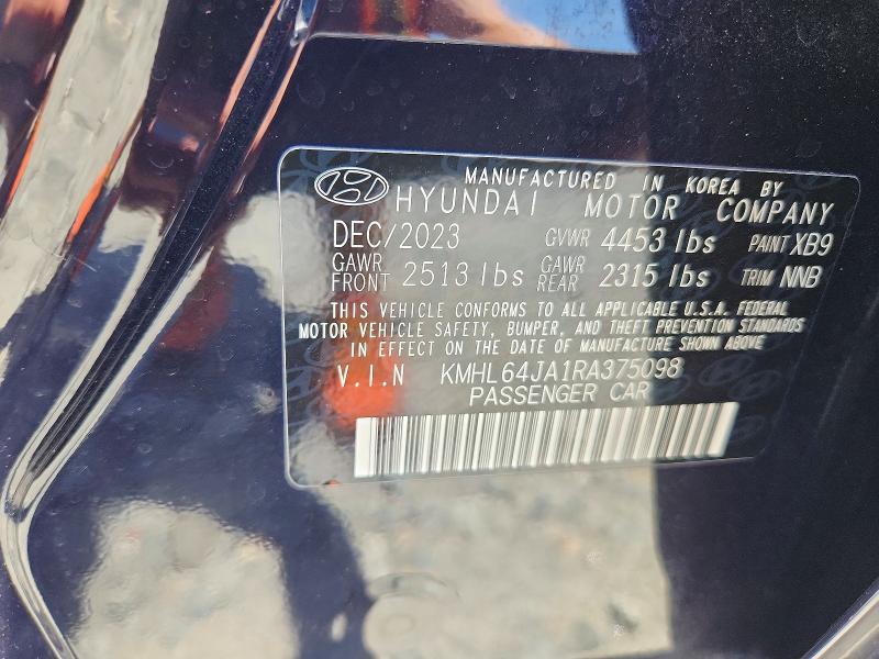 Auction sale of the 2024 Hyundai Sonata, vin: KMHL64JA1RA375098, lot number: 52052676