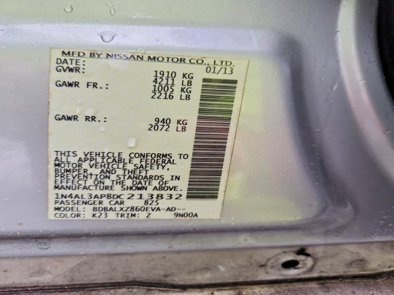52145476 :رقم المزاد ، 1N4AL3AP8DC213832 vin ، 2013 Nissan Altima مزاد بيع