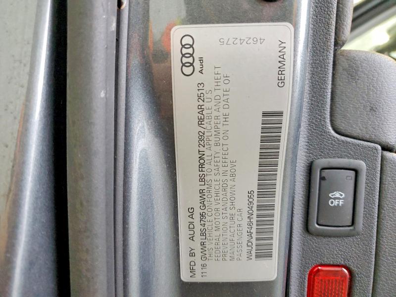 51620736 :رقم المزاد ، WAUDNAF46HN049055 vin ، 2017 Audi A4 مزاد بيع