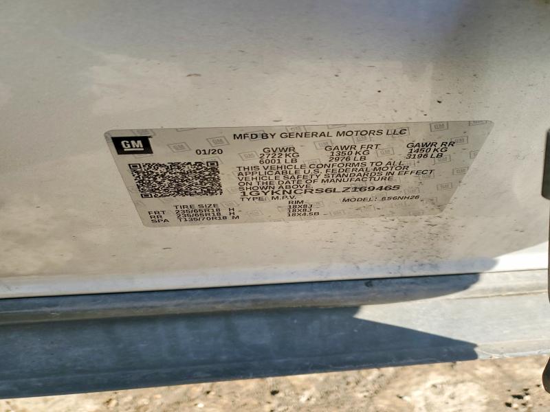 52856146 :رقم المزاد ، 1GYKNCRS6LZ169465 vin ، 2020 Cadillac Xt5 مزاد بيع