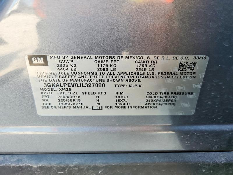 53998636 :رقم المزاد ، 3GKALPEV0JL327080 vin ، 2018 Gmc Terrain مزاد بيع