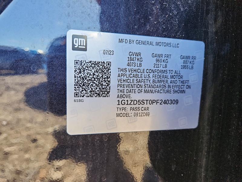 2023 Chevrolet Malibu მანქანა იყიდება აუქციონზე, vin: 1G1ZD5ST0PF240309, აუქციონის ნომერი: 54450736