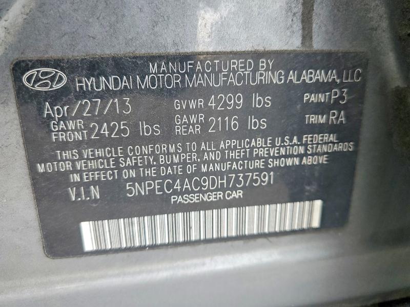 Продаж на аукціоні авто 2013 Hyundai Sonata, vin: 5NPEC4AC9DH737591, номер лоту: 52721256