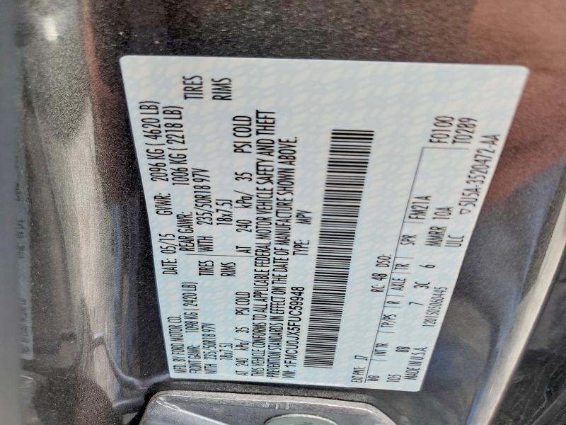 Aukcja sprzedaży 2015 Ford Escape, vin: 1FMCU0JX5FUC59948, numer aukcji: 55345566