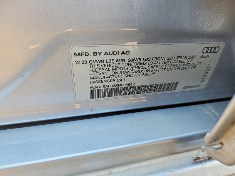 Продаж на аукціоні авто 2024 Audi S8, vin: WAULSAF82RN008849, номер лоту: 54332226