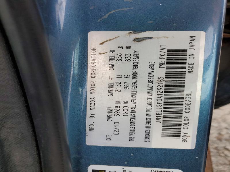 52145336 :رقم المزاد ، JM1BL1SF0A1292185 vin ، 2010 Mazda 3 مزاد بيع