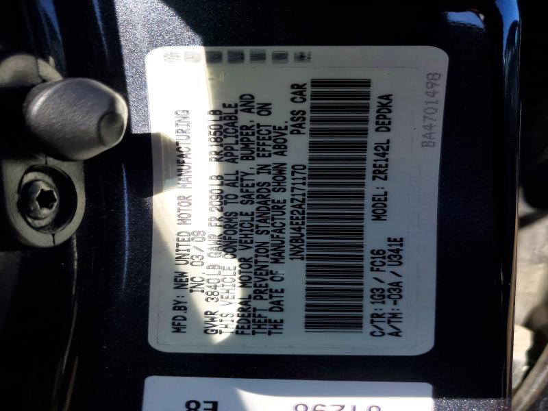 Aukcja sprzedaży 2010 Toyota Corolla, vin: 1NXBU4EE2AZ171170, numer aukcji: 52193086