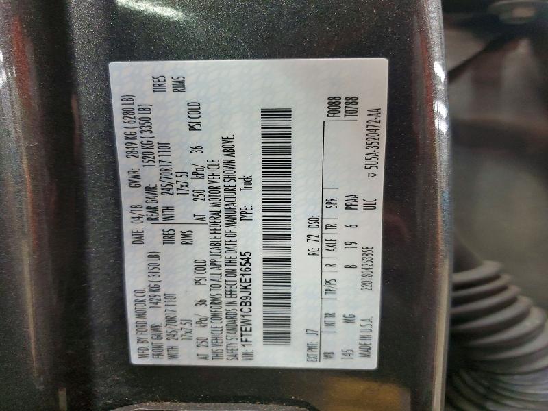 Продаж на аукціоні авто 2018 Ford F150, vin: 1FTEW1CB9JKE16545, номер лоту: 53960976
