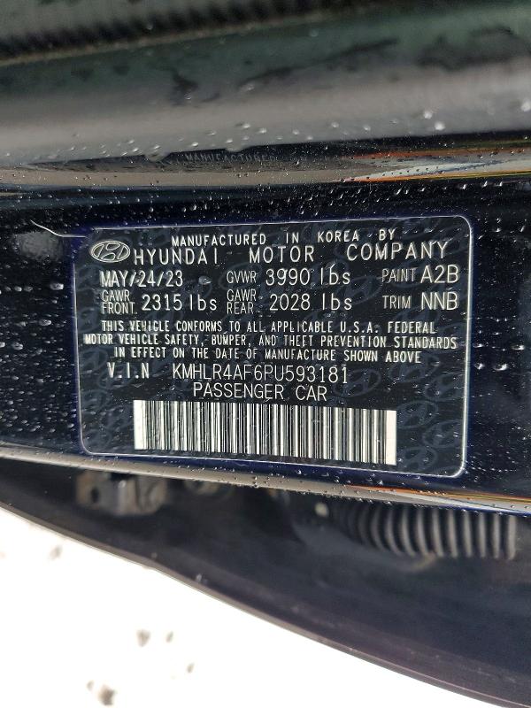53761896 :رقم المزاد ، KMHLR4AF6PU593181 vin ، 2023 Hyundai Elantra مزاد بيع