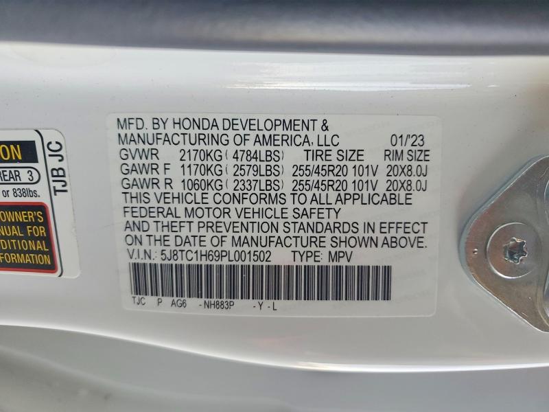2023 Acura Rdx მანქანა იყიდება აუქციონზე, vin: 5J8TC1H69PL001502, აუქციონის ნომერი: 52567086