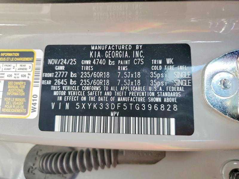 54982406 :رقم المزاد ، 5XYK33DF5TG396828 vin ، 2026 Kia Sportage مزاد بيع