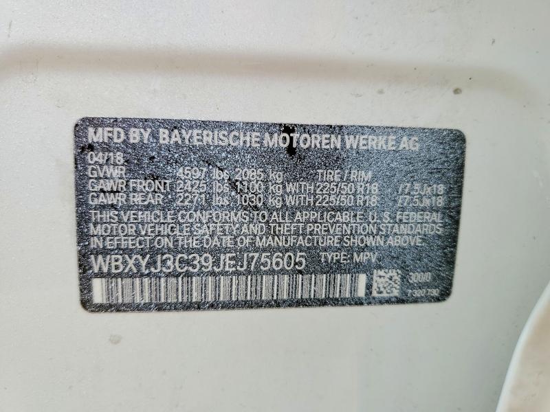 Продаж на аукціоні авто 2018 Bmw X2, vin: WBXYJ3C39JEJ75605, номер лоту: 53935656