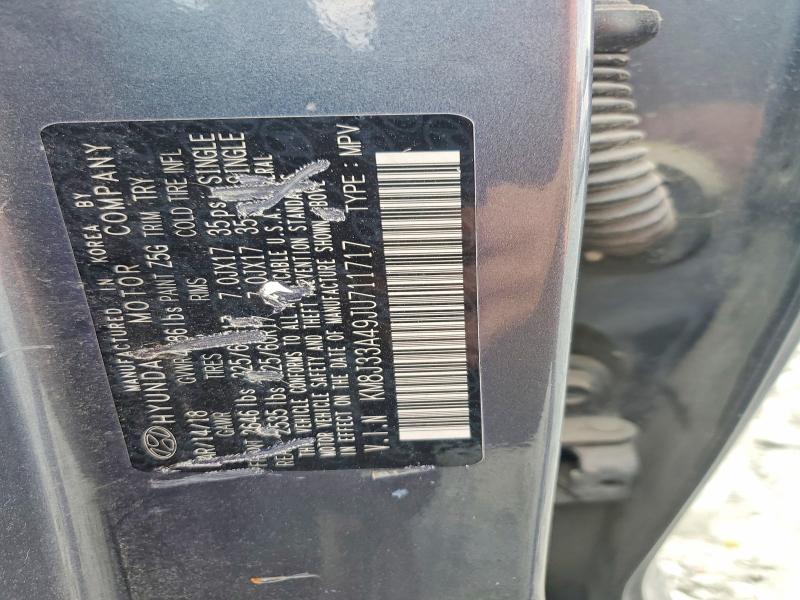 55239286 :رقم المزاد ، KM8J33A49JU711717 vin ، 2018 Hyundai Tucson مزاد بيع