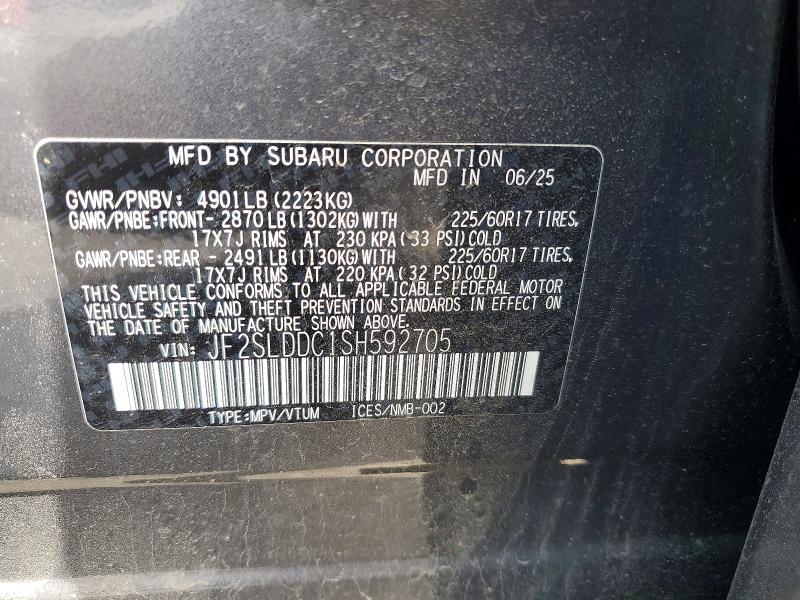 Aukcja sprzedaży 2025 Subaru Forester, vin: JF2SLDDC1SH592705, numer aukcji: 54784596