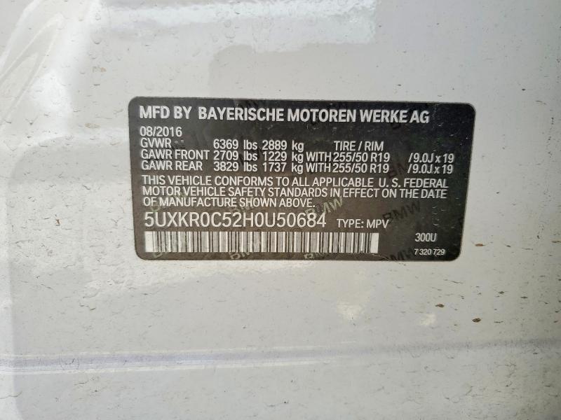 52914266 :رقم المزاد ، 5UXKR0C52H0U50684 vin ، 2017 Bmw X5 مزاد بيع
