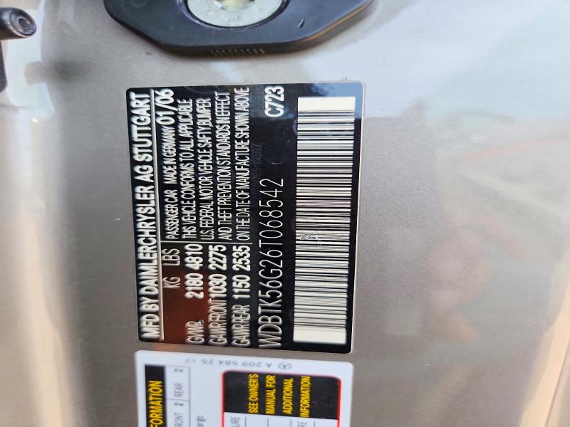 2006 Mercedes-benz Clk მანქანა იყიდება აუქციონზე, vin: WDBTK56G26T068542, აუქციონის ნომერი: 55434806