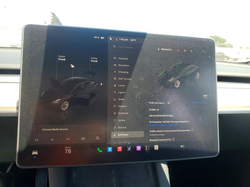 2023 Tesla Model 3 მანქანა იყიდება აუქციონზე, vin: 5YJ3E1EA3PF513261, აუქციონის ნომერი: 53671856