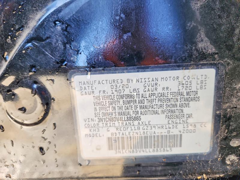 Aukcja sprzedaży 2020 Nissan Versa, vin: 3N1CN8DV4LL885865, numer aukcji: 52937636