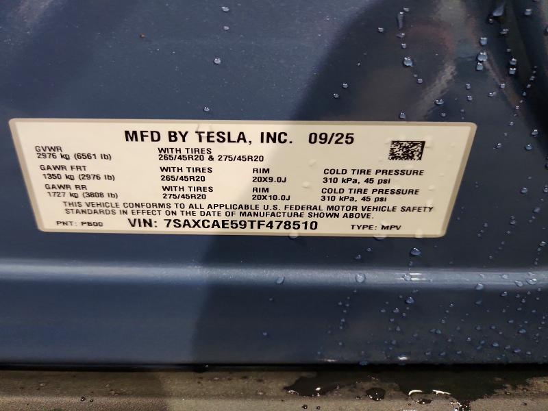Продажа на аукционе авто 2026 Tesla Model X, vin: 7SAXCAE59TF478510, номер лота: 53327706