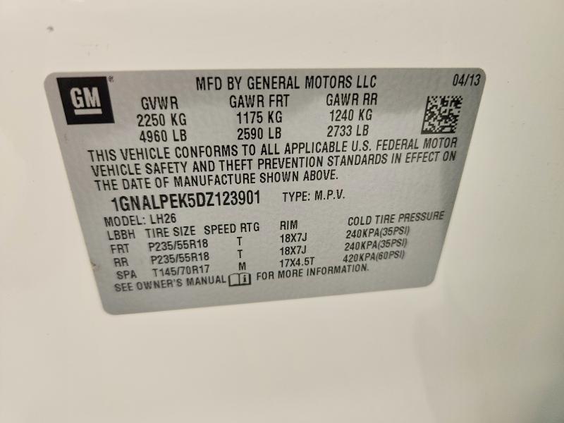 Продаж на аукціоні авто 2013 Chevrolet Equinox, vin: 1GNALPEK5DZ123901, номер лоту: 52900456
