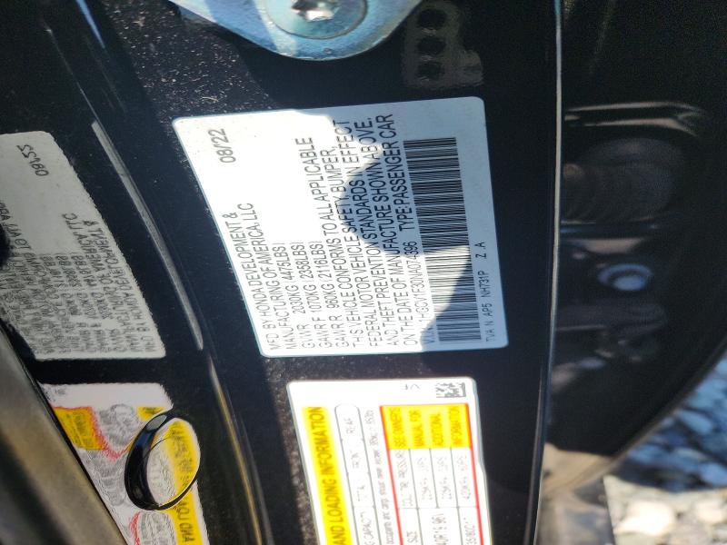 Продаж на аукціоні авто 2022 Honda Accord, vin: 1HGCV1F30NA074396, номер лоту: 52074706