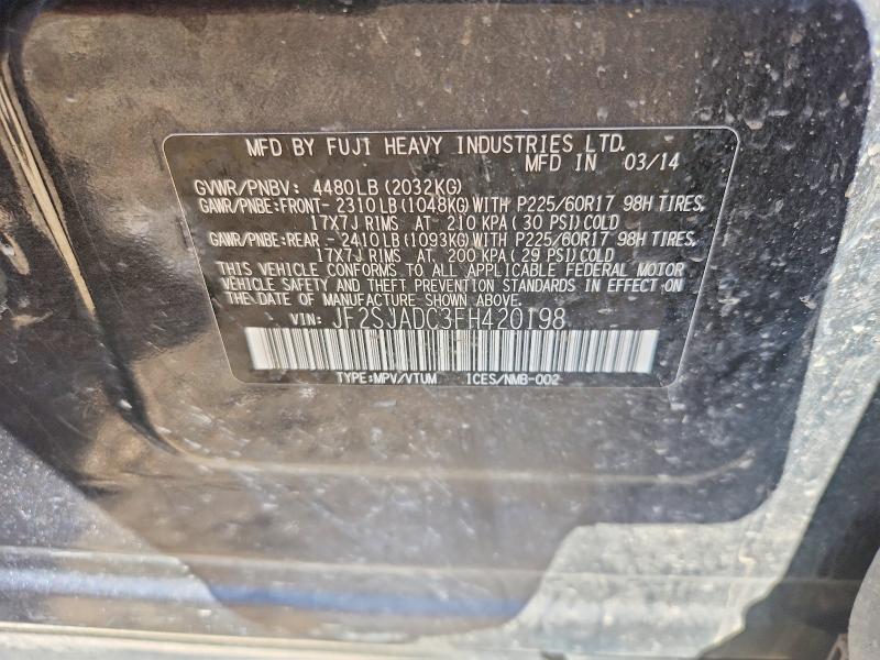 52757116 :رقم المزاد ، JF2SJADC3FH420198 vin ، 2015 Subaru Forester مزاد بيع