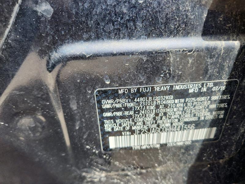 Продаж на аукціоні авто 2017 Subaru Forester, vin: JF2SJAGC0HH441556, номер лоту: 54948616