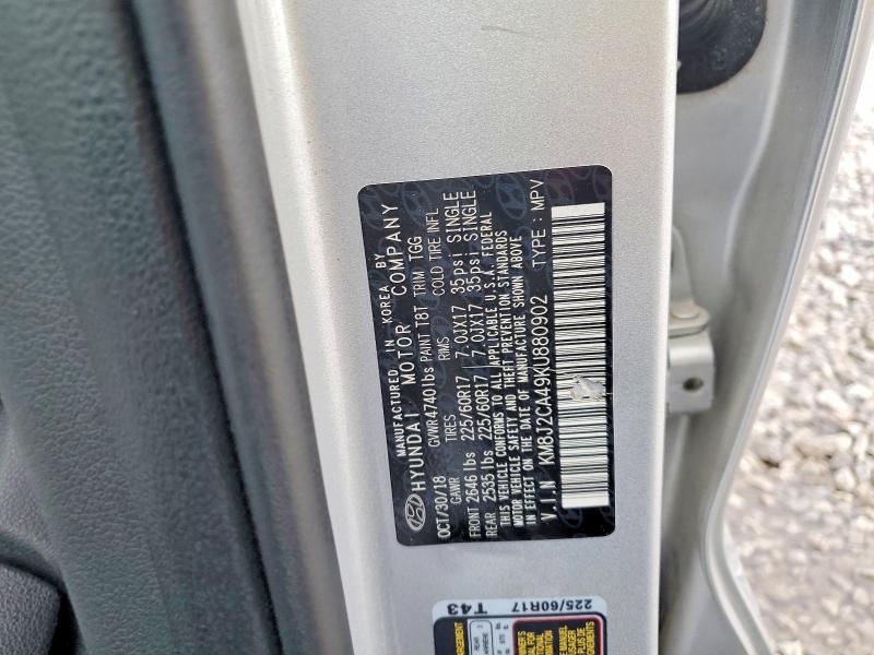 52613506 :رقم المزاد ، KM8J2CA49KU880902 vin ، 2019 Hyundai Tucson مزاد بيع