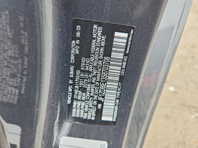 Продажа на аукционе авто 2025 Subaru Brz, vin: JF1ZDBE13S8703708, номер лота: 52604686