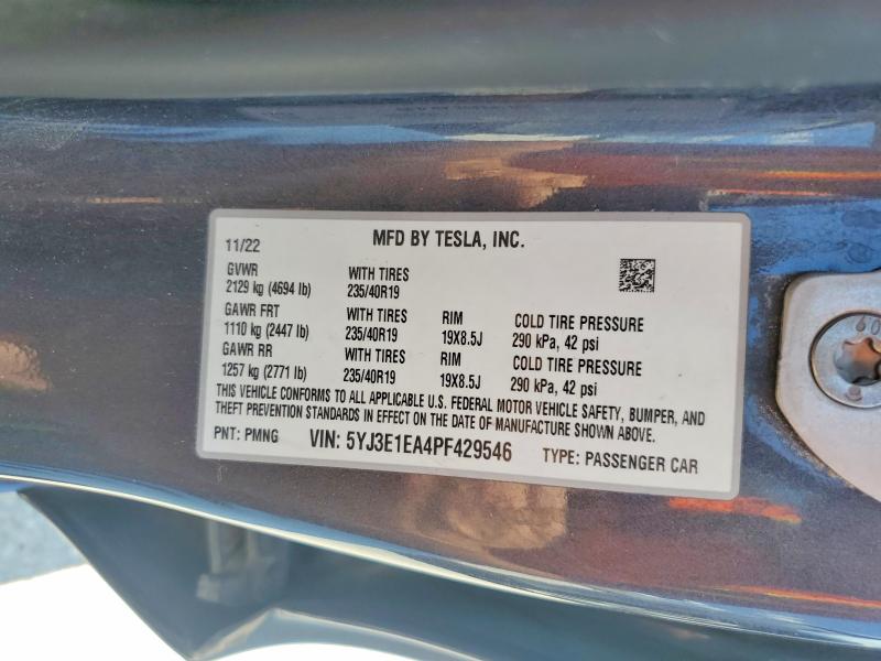 Aukcja sprzedaży 2023 Tesla Model 3, vin: 5YJ3E1EA4PF429546, numer aukcji: 54797456