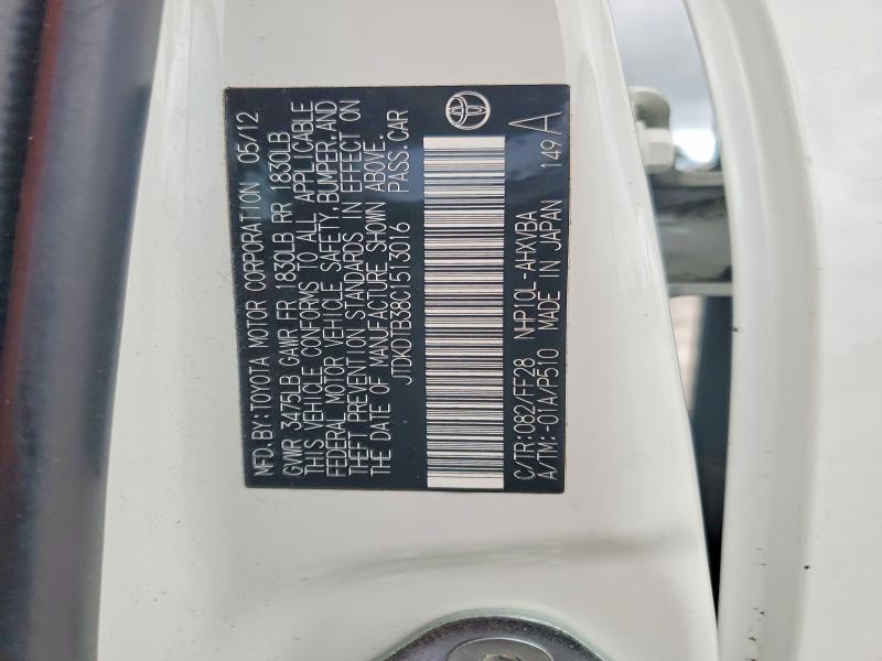 54669656 :رقم المزاد ، JTDKDTB38C1513016 vin ، 2012 Toyota Prius C مزاد بيع