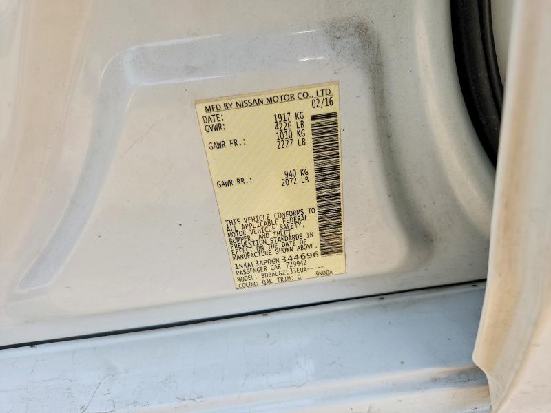 Продаж на аукціоні авто 2016 Nissan Altima, vin: 1N4AL3AP0GN344696, номер лоту: 55154796