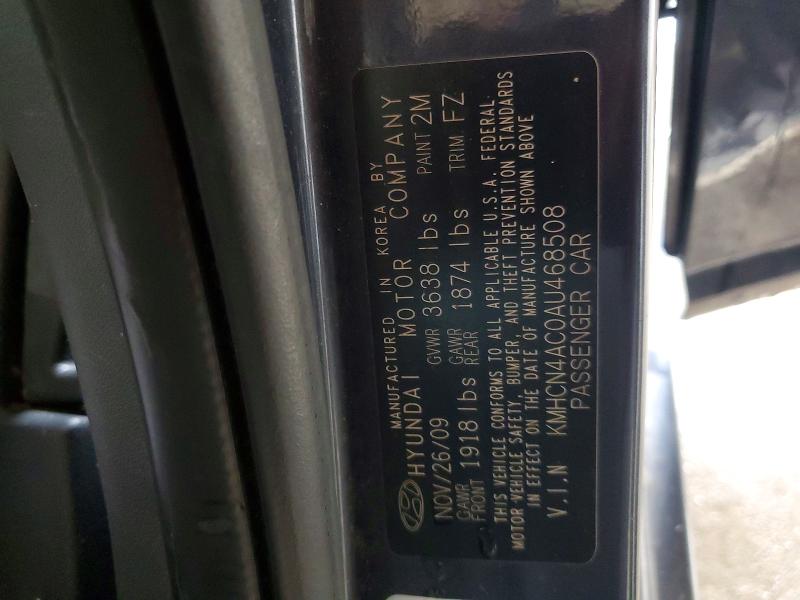 2010 Hyundai Accent მანქანა იყიდება აუქციონზე, vin: KMHCN4AC0AU468508, აუქციონის ნომერი: 55122306