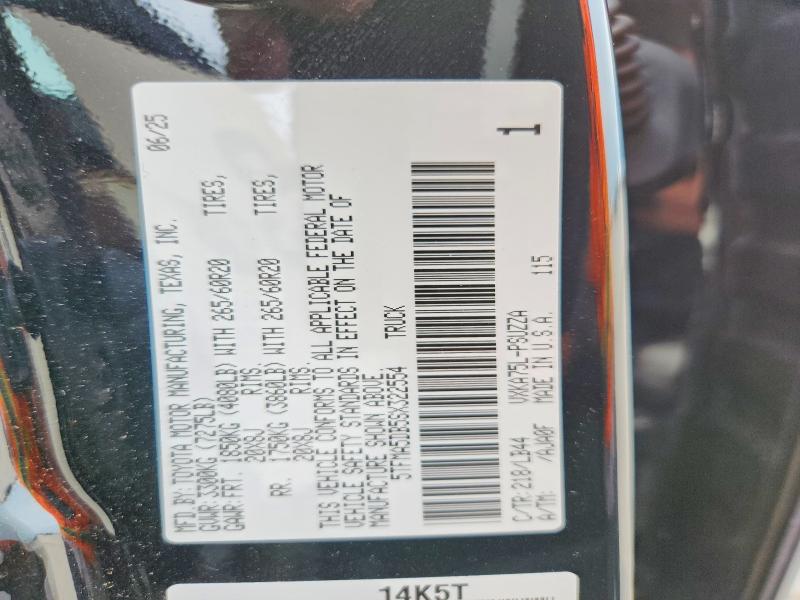 Aukcja sprzedaży 2025 Toyota Tundra, vin: 5TFMA5DB5SX322554, numer aukcji: 55156976
